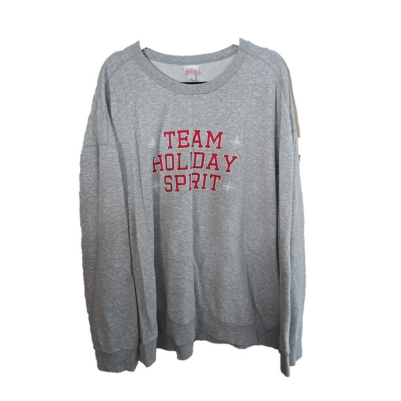 Wondershop Gray Team Holiday Spirit Spell Out Pullover Sweatshirt Men's Size 4XL - Picture 1 of 4